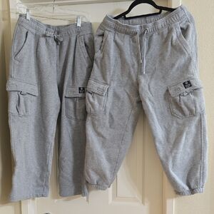 Kids Gray Cargo Joggers